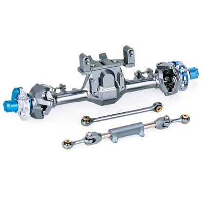 +9mm Front Rear Axle with Hydraulic Steering Link for Axial SCX24 Deadbolt C10 JLU Gladiator Bronco 1/24 RC Crawler Upgrade (Titanium) - color: Titanium