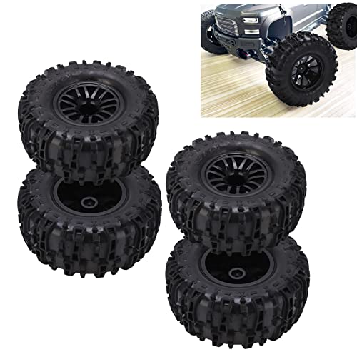 4Pcs RC Car 155mm Tires Wheel Rim Set Durable Rubber for 1/8 1/10 Short Course Truck