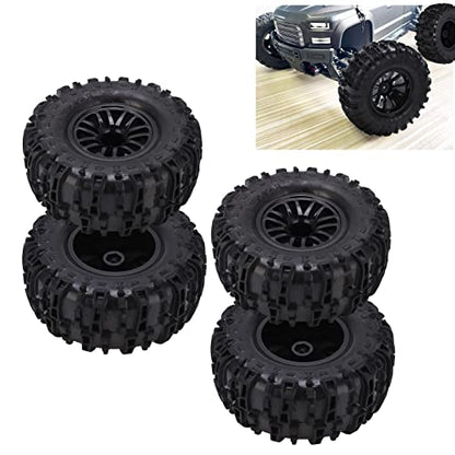 4Pcs RC Car 155mm Tires Wheel Rim Set Durable Rubber for 1/8 1/10 Short Course Truck
