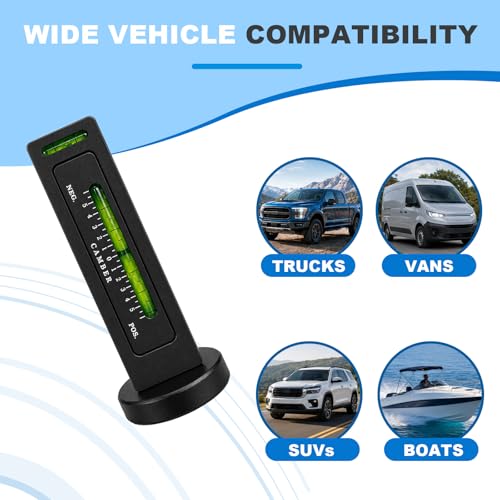 Adjustable Magnetic Gauge Tool, Auto Camber Alignment Tool with Magnetic Base, Universal Caster Camber Gauge Tire Repair Tools for Cars Trucks SUVs RVs, Car Accessories (Black) - color: Black