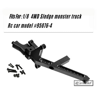 Front Chassis Brace Upgrades Part for 1/8 Sledge 4WD #95076-4,Aluminum Alloy Front Chassis Brace Hops up for Sledge Monster Truck RC Car #95076-4,Replace #9520, Black - color: Black - Front Chassis Brace