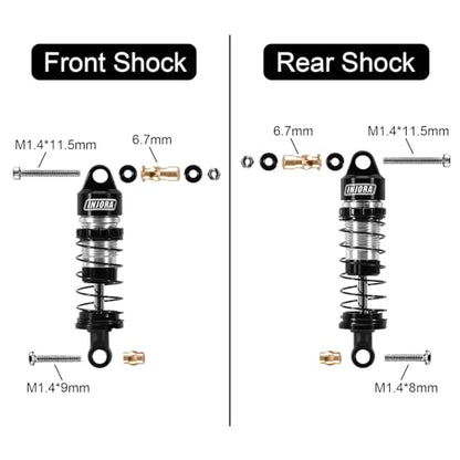 INJORA Carbon Shock Towers and Aluminum Oil Shocks for Losi Micro-B/Micro-T
