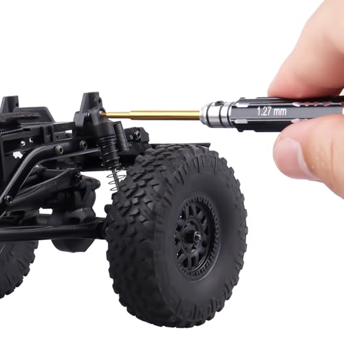 5pcs FriHobby Small RC Hex Screwdriver Set 0.9mm 1.27mm 1.3mm 1.5mm 2.0mm Hex Drivers Titanium Bits for 1/18 1/24 RC Mini Crawler Car SCX24 AX24 TRX4M FCX24 Repair Tool Kits