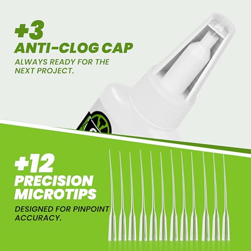 Fast Controlled Super Glue Pro Kit 120 Gram, Medium CA Glue with Anti-Clog Caps & Precision Microtips for Woodworking, Crafts, All-Purpose Cyanoacrylate Adhesive for Ceramic Plastic Glass Shoe Repair - size: 4 oz