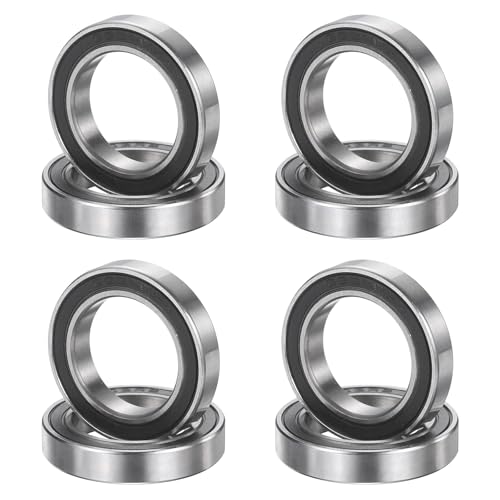 uxcell 8Pcs 6803 2RS 17mmx26mmx5mm Deep Groove Ball Bearings, Double Rubber Shielded Bearing Steel ABEC5 High Performance for Industrial Machinery Precision Transmission, Black - size: 6803 2RS 17mmx26mmx5mm