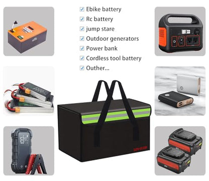Lipo Battery Safe Bag Large Capatity Fireproof Bag for Ebike Lipo Battery Other Batteries Storage Charging Transport Home Office Travel Safe Storage Pouch - size: 300*200*200mm