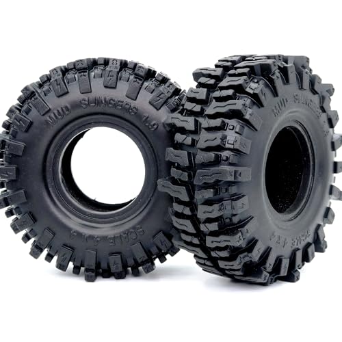 2pcs RC 1.9 Mud Slingers Tires Soft Sticky Tyres 120mm Tall for 1/10 Mud Rock Crawler Traxxas TRX4 / Axial SCX10 90047 SCX10 III AXI03007 / Redcat Gen8 Upgrade