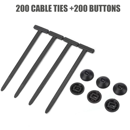 200 Pcs Automotive Nylon Cable Tie Buckles, Universal Zip Tie Clips and Fasteners for Car Bumper Repair, Fender Liner, Cable Mounts, Auto Body Tools