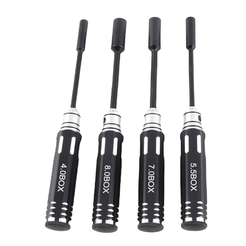 JTLB 4pcs Hex Socket Nut Driver Set Hex Wrench Set Key 4.0MM 5.5MM 7.0MM 8. with Aluminum Alloy Handle for RC Cars Model Airplanes