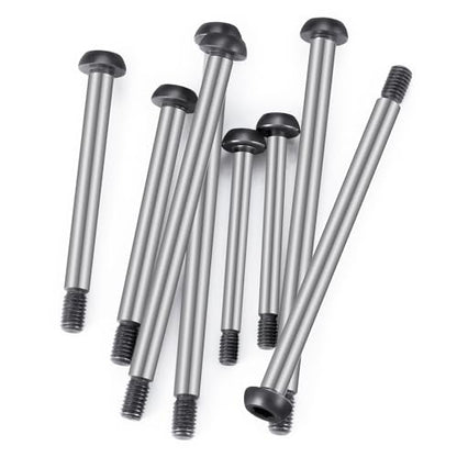 Polished Steel Lock-nut Style Hinge-Pin Threaded Hinge Pins Set Compatible with for 1/10 Traxxa Slash 2WD Hoss Rustler VXL Stampede RC Truck