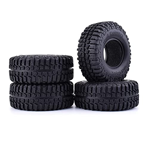 4PCS RC Crawler 100mm Rubber Tires 1.9 inch Wheels Tyres Set for 1:10 RC Rock Crawler Car for Axial SCX10 D90 TF2 Tamiya TRX-4 Parts - color: 100mm
