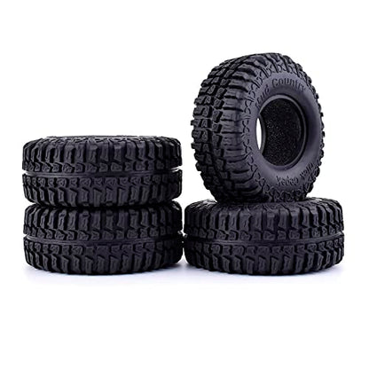 4PCS RC Crawler 100mm Rubber Tires 1.9 inch Wheels Tyres Set for 1:10 RC Rock Crawler Car for Axial SCX10 D90 TF2 Tamiya TRX-4 Parts - color: 100mm