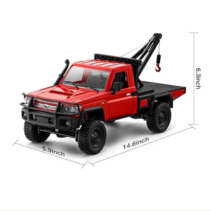 ARRIS 1/12 RC Crawler Off Road Car – MN82T 4WD Rock Climbing Truck with Remote Control Crane Hook, LED Lights, 2 Speed 2.4GHz Full Proportional RC Rock Crawler for Adults Gift - color: Yellow