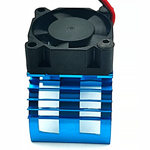 FainWan Alloy Heat Sink Heatsink with 5V Cooling Fan for 1/10 Car 540 550 3650 Size Brushless Engine Motor Remote Control Car Truck Buggy Crawler Blue