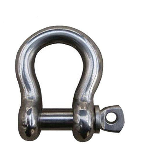 316 Stainless Steel Bow Shackle with Oversized Screw Pin, Marine-Grade Hardware for Anchor Lines, Towing, Dinghies, Canoes, Trailers, Utility Tie-Downs & Off-Road Recovery - size: 5/8" with 3/4" Pin 3.3 WLL, style: 50-pack