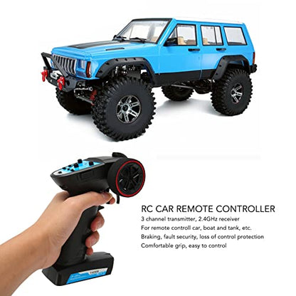 ZJchao 3 Channel RC Transmitter with Speed Adjustment & Receiver Kit 2.4GHz for Car Boat Remote Control System