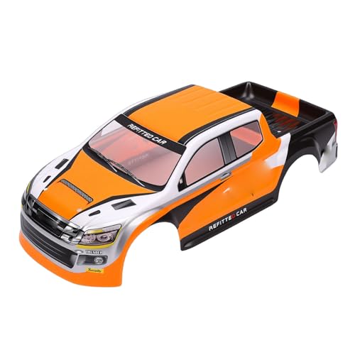 1/10 RC Car Body Shell Painted Precise Design for 26cm Wheelbase Pickup Trucks Lightweight PVC Material (Orange) - color: Orange