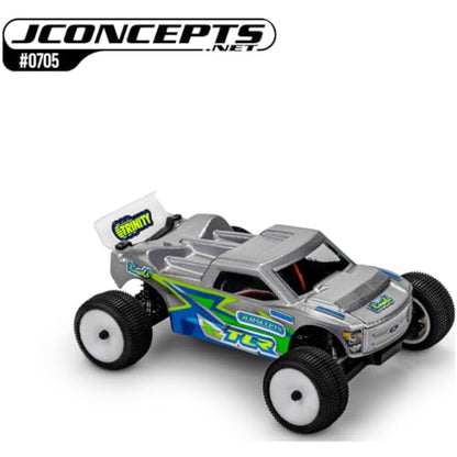 J Concepts 0705 Losi Micro-T Finnisher Stadium Truck Body Shell W/Spoiler Clear Polycarbonate 1/28 Scale RC Upgrade