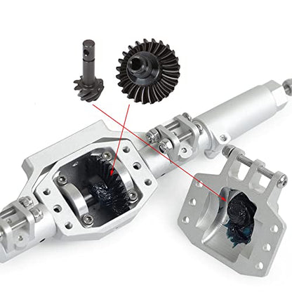 Heavy Duty Bevel Helical Overdrive Gear RC Car Bevel Gear 8T 24T/27T/30T/33T AR44 for 1/10 RC Rock Crawler Axial SCX10 II Axle Portal Spare Parts (24T 8T) - size: 24T 8T
