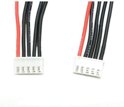 10pcs 4S 5Pins Balance Connector Male Plug Extension Cable JST-XH RC Lipo Connector Adapter with 15CM 22AWG Silicone Cable (4S 5Pins) - size: 4s balance cable extension