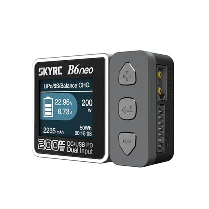 GoolRC B6neo Smart Charger Lipo Battery Charger, DC 200W PD 80W Battery Balance Charger Discharger for 1-6s LiPo/Life/LiIon/LiHV Battery, 1-15s NiMH/NiCd Batteries (Black) - color: Black