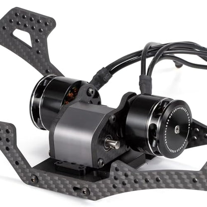 Ultralight Dual Motor Transmission 62g Aluminum LCG Transmission Gearboxes 48P Overdrive Dig Tiny Gearbox for 1/10 RC Crawler LCG Cheater Rig (Gray) - color: Gray
