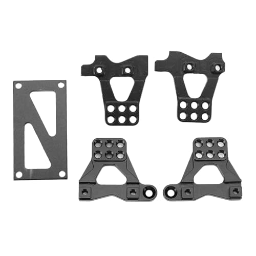 JTLB RC Shock Damper Bracket RC Damper Mount Stand Shock Mount Suspension Bracket Aluminum Alloy Carbon Fiber Upgrade with Metal Mounts for 1/18 Crawler (Black)