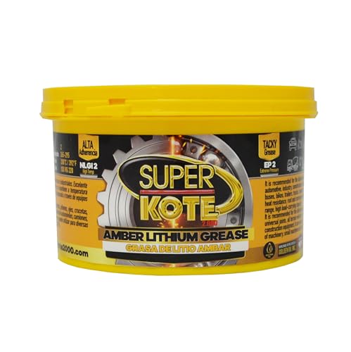 Multipurpose Lithium Grease Superkote 2000 | NLGI 2 | Lubricant Grease | Extreme Pressure | High Temperature | Heavy Duty | Bearing | Trailer Axle | Chassis | Automotive | Amber Grease | 360 gr Can