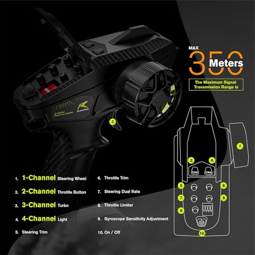 CROBOLL 1/10 Brushless Carbon Fiber RC Rally Cars with Gyro, Max 50 mph,RTR | RLAARLO Fast RC Car 2.4Ghz All Terrain Remote Control Car, Waterproof 4x4 Hobby RC Truck with 3S Battery - color: Green