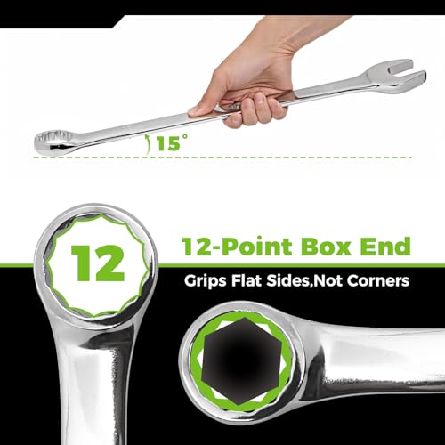 Der Erwachte 5Pc Metric Wrench Set, Large wrench set | 23mm,24mm,26mm,27mm,30mm, long big open end combination wrenches, roll-up storage pouch - size: 5 Piece Metric 23-30mm