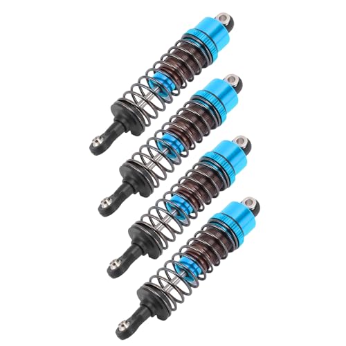4 PCS Aluminum Alloy RC Shock Absorbers with Hydraulic Oil Damping System for 1/10 Scale RC Cars Off Road Buggy (Blue) - color: Blue