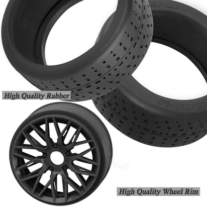 RC Rubber Wheels Tires for 1/8 Typhon 6S BLX,1/7 Infraction 6S BLX,Limitless,4PCS Highway Wheels Soft Tires Truck Tire Highway Tires,Black - color: Black(4pcs)