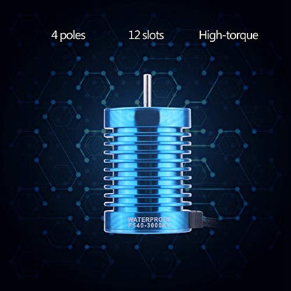 650 Brushless Motor,Surpasses F540-V2 3000kV Sensorless Brushless Motor for 1/10 1/12 RC Car Truck Accessory and Crawler with Good Stationarity Reliability and Maximum Speed