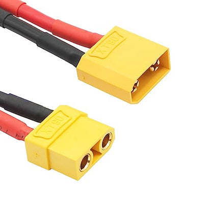 1Pair Short XT90 to XT60 Connector Converter 5cm/1.9inch,XT90 Male to XT60 Female & XT90 Female to XT60 Male Connector Adaptor with 12AWG Cable for RC ESC and RC Lipo Charger - style: 1Pair 5CM - XT90 to XT60