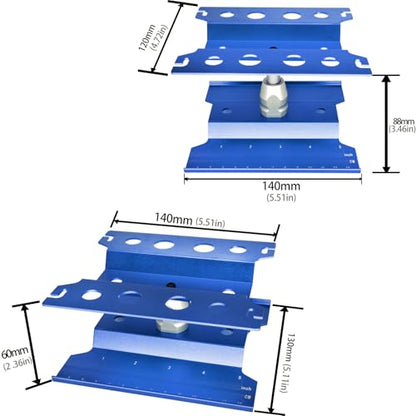 RC Car Repair Work Stand Lift Lower Adjustable Workstation Aluminum 360 Degree Rotation for 1/8 1/10 1/12 RC Car Traxxas Slash TRX4 Arrma Axial SCX10 Losi Redcat Wltoys RC Crawler Monster Truck Buggy - color: Blue