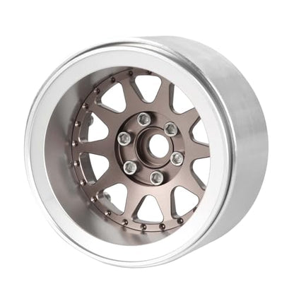 Aluminum 2.2" Beadlock Wheel Offset -10mm Metal Rims for SCX10 RR10 TRX4 VS4-10 Gen8 1/10 RC Crawler Car Upgrade Parts (10-Spoke, Bronze) - color: 10-spoke, Bronze
