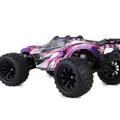 Preglued 12mm Hex 1/10 Scale RC Truck Tires and Wheels 2.8" MT Tires for Traxxas Rustler Stampede 4x4 VXL 2WD, Redcat Volcano EPX Pro S30 Blackout XTE Pro RIAARIO AMORIL 1/10 RC Monster Truck - style: Rock Tread