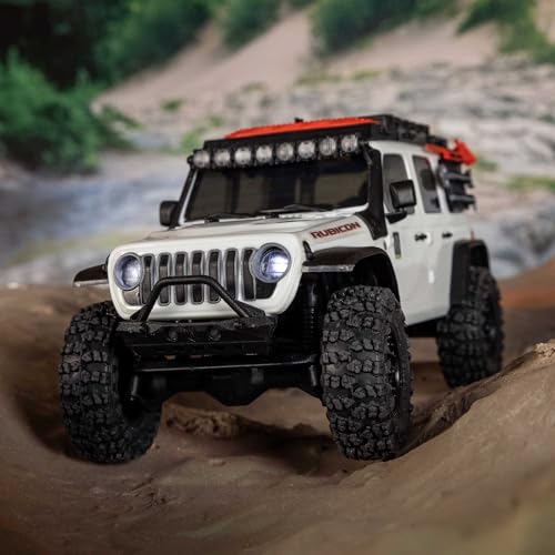 Axial 1/30 SCX30 Jeep Wrangler JLU 4X4 RTR Rock Crawler, White | Brushed, Battery & Charger Included, AXI-2261T2 - color: White