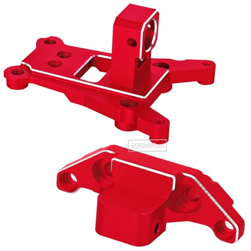 RC Chassis Brace Kit Upgrades Part for 1/10 Slash 4x4 LCG,Slash 4x4 LCG VXL,Rustler 4x4,Rustler 4x4 VXL,Alloy Aluminium w/Carbon Fibre Chassis Brace,Red - color: Red(1set)