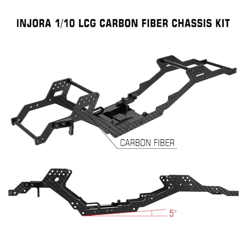 INJORA 313/324mm Wheelbase Chassis Kit LCG Carbon Fiber Frame Girder for 1/10 RC Crawler TRX4 Upgrade Parts