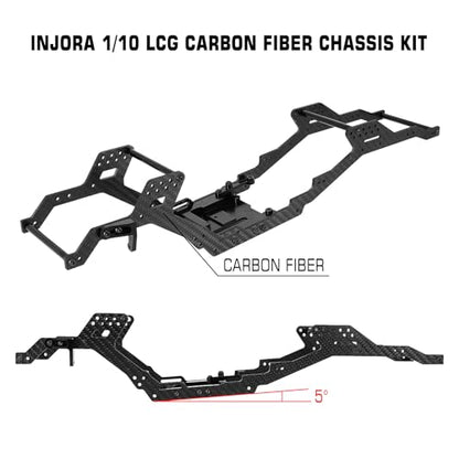 INJORA 313/324mm Wheelbase Chassis Kit LCG Carbon Fiber Frame Girder for 1/10 RC Crawler TRX4 Upgrade Parts