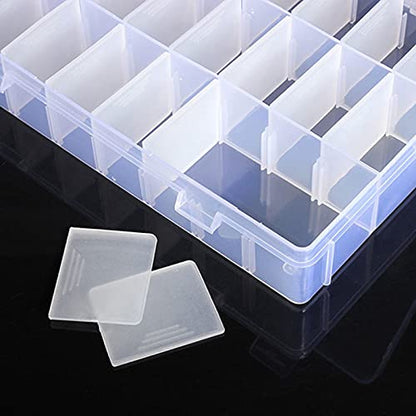 24 Compartment Electronic Component Storage Box Case, SMD SMT Case, Electronic Boxes (7.63 x 5.19 inch)