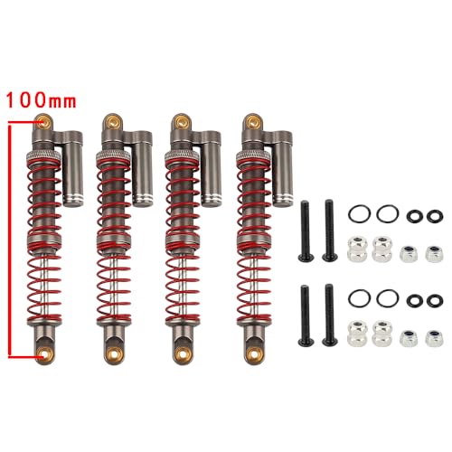 100mm Shock Absorber Oil Adjustable RC Damper with Washer for 1/10 RC Truck Crawler Axial SCX10 90046 AXI231017 TRX-4 D90 Upgrade Part (100mm) - size: 100mm