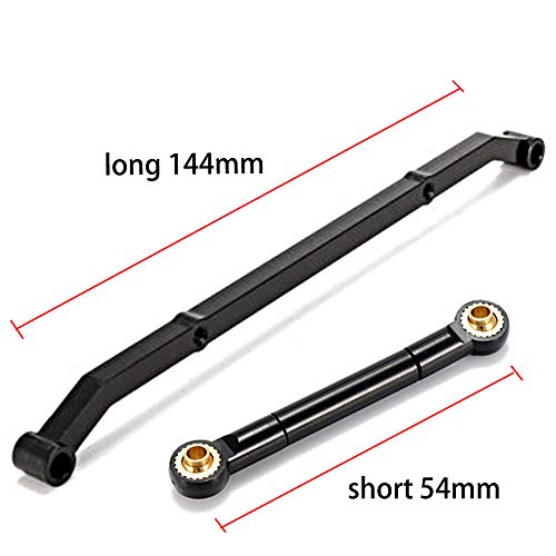 2pcs Aluminum Steering Link Arm Tie Rod for 1/10 RC Axial SCX10 | Long-144mm, short-54mm