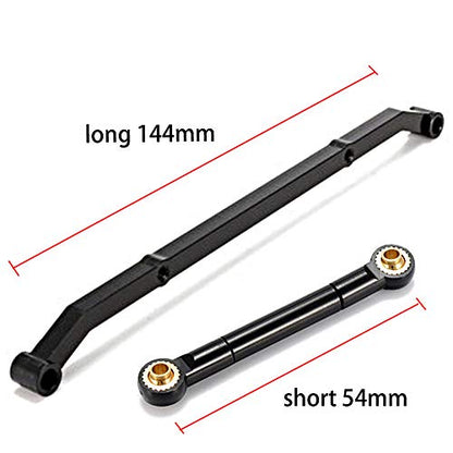2pcs Aluminum Steering Link Arm Tie Rod for 1/10 RC Axial SCX10 | Long-144mm, short-54mm