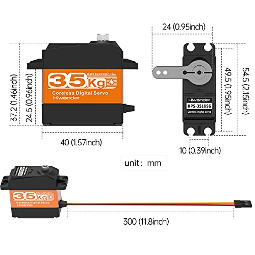 35KG High Torque Coreless Servo Motor Metal Gear Digital and Stainless Steel Gear Servo for Robotic DIY, RC Car Control Angle 180° - size: 35KG/180°