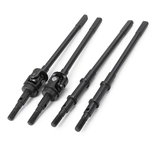 QUE-T 4pcs Steel Crawler Front & Rear Axle Drive Shaft CVD Set for 1/10 RC Axial SCX10II 90046 Car