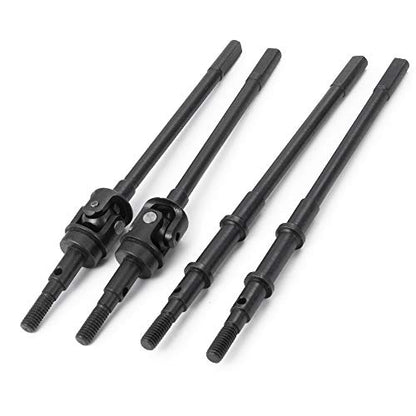 QUE-T 4pcs Steel Crawler Front & Rear Axle Drive Shaft CVD Set for 1/10 RC Axial SCX10II 90046 Car