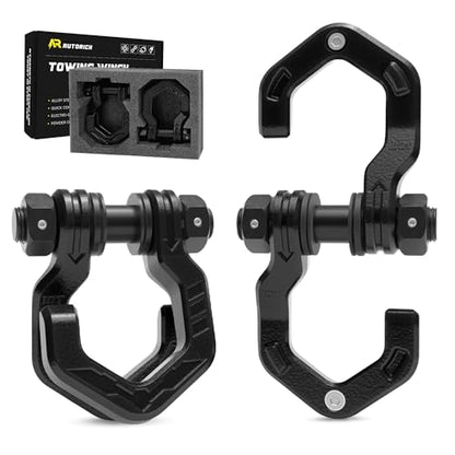 D Ring Shackles, 3/4" Separate Shackles with 7/8" Pin, Heavy Duty Recovery Shackle 57320lbs Break Strength, 4x4 Off-Road Recovery Towing Winch Shackles for Trucks, Black Black 2-Pack | Quick Shackles with 7/8" Pin, Heavy Duty Recovery Shackle, 4x4 Off-Roa