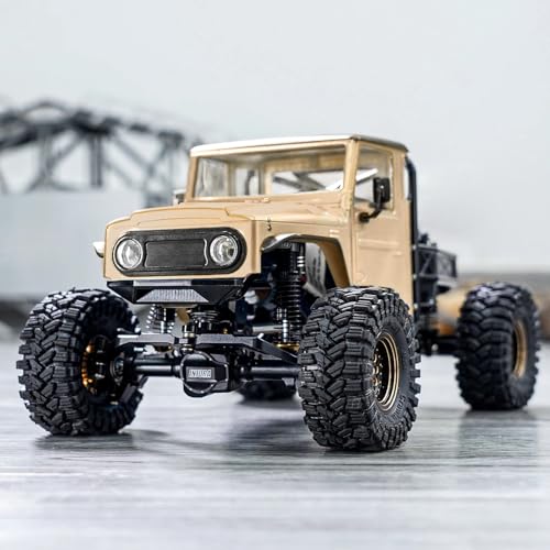 for TRX4M for Defender for Bronco 1/18 RC Crawler Car Upgrades Parts IR40 Hard Body Shell with Cage RC Car Parts(Beige) - color: Beige
